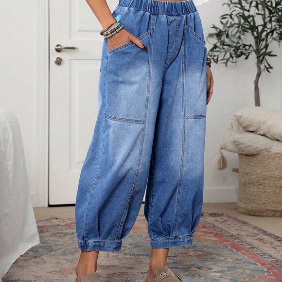 Blue Casual Women's Minimalist Denim Jeans - Picture 6 of 6